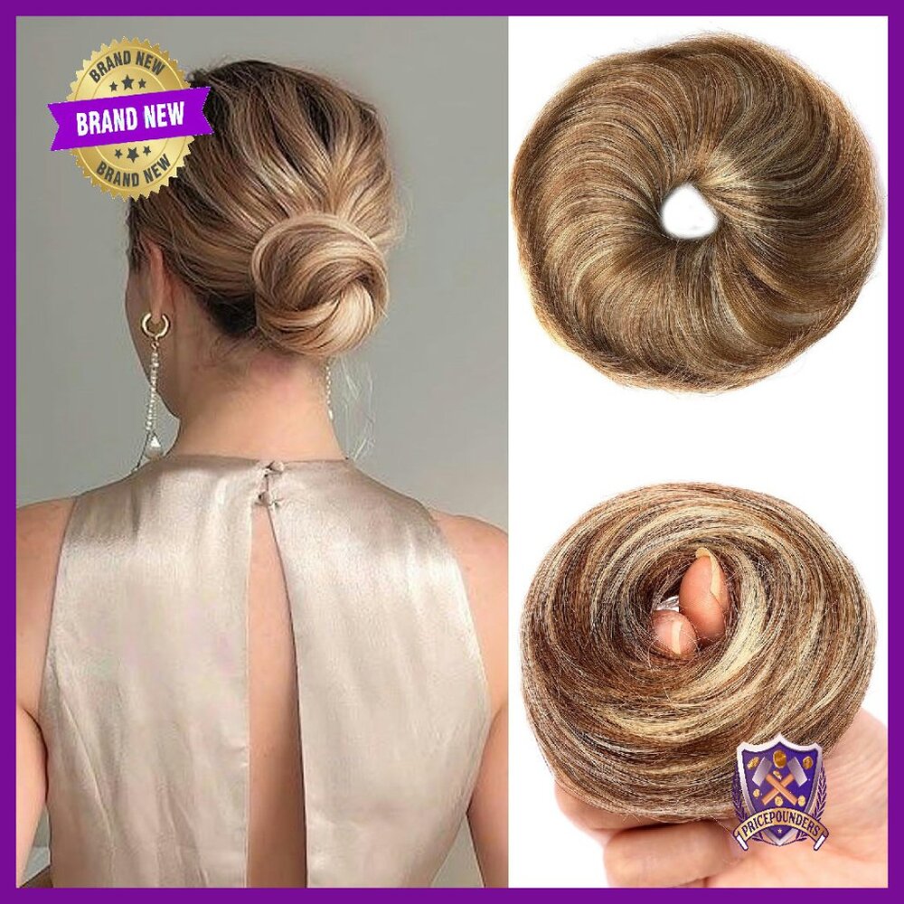 Messy Bun Hair Piece Human Hair Curly Donut Extension Scrunchies